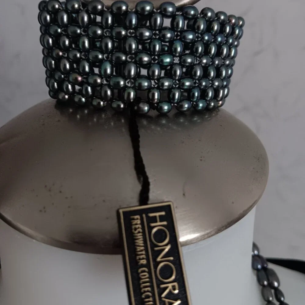 Honora pearl stretch bracelet/necklace. - Picture 1 of 7